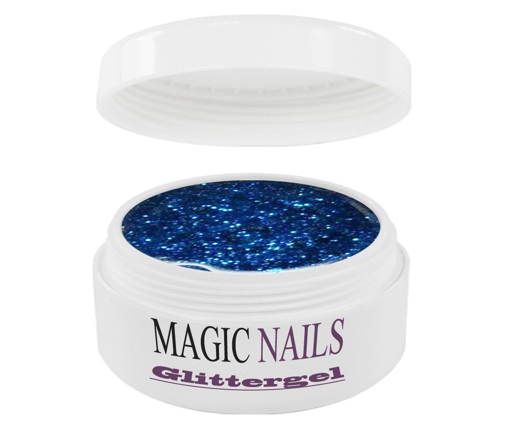 Magic Nails Glitter Gel Polish - Sky Blue 02 (5ml) | Long-Lasting Shine for Manicures & Pedicures | Perfect for Parties, Weddings & Special Occasions