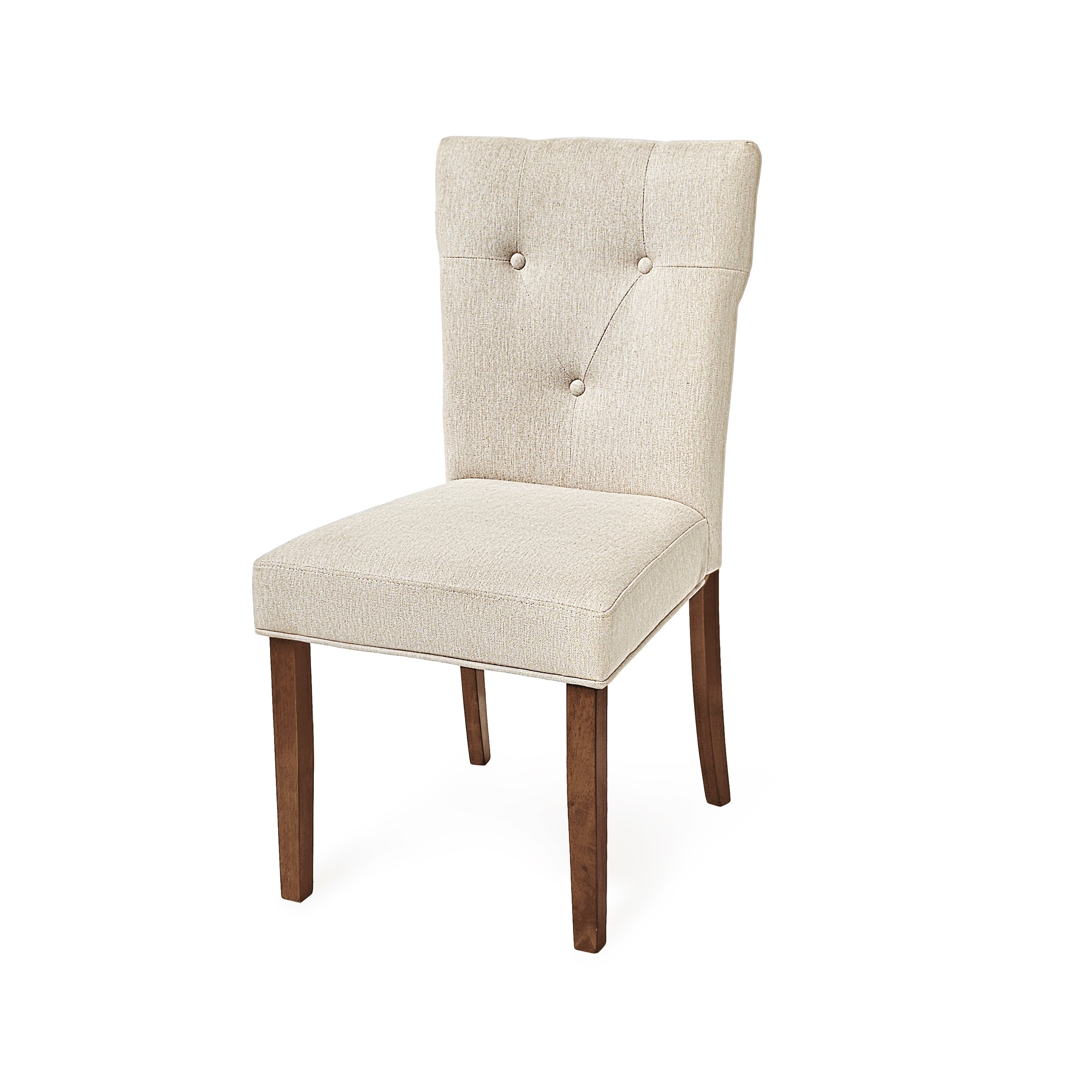 2 Pack Upholstered Dining Chairs Set - Modern Kitchen & Dining Room Chairs with Padded Seat & Backrest, Cream Fabric - Perfect for Breakfast Nook, Small Space Dining, and Home Decor