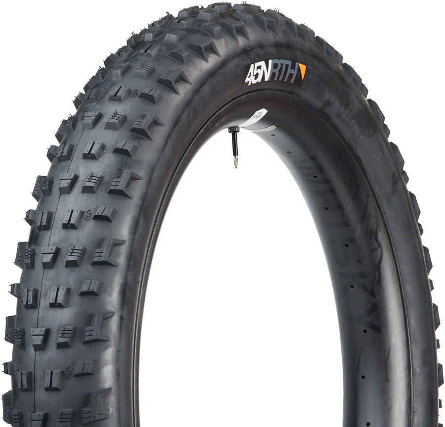 45NRTH Vanhelga Tubeless Folding Bike Tire - 27.5 x 4.5 Inches, 120 TPI, Black (11 000286) - Perfect for Winter Fat Biking and Snow Trail Adventures