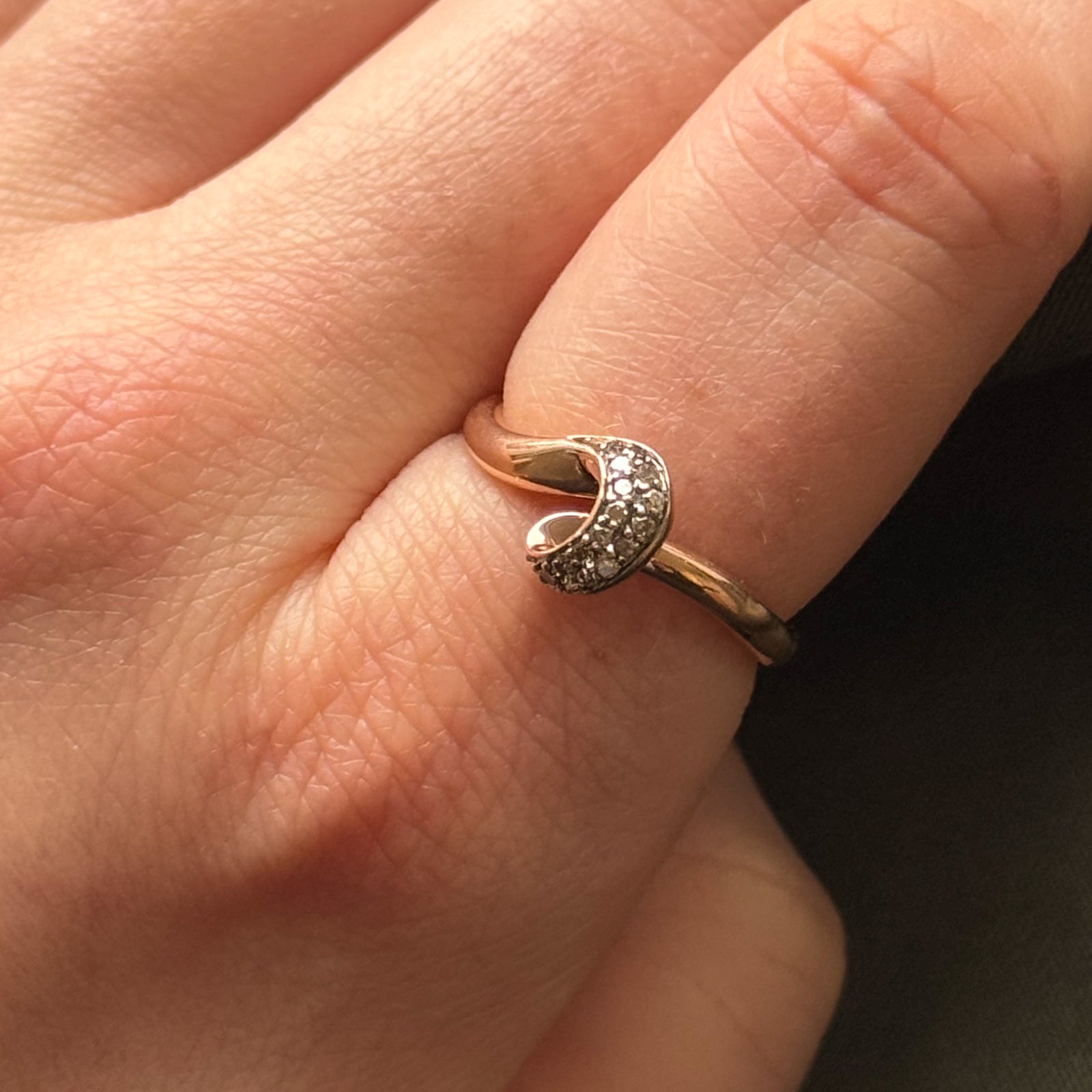 0.10ctw Diamond Abstract Ring - Size 7 | Elegant Solitaire Ring for Women | Perfect for Weddings, Anniversaries & Special Occasions