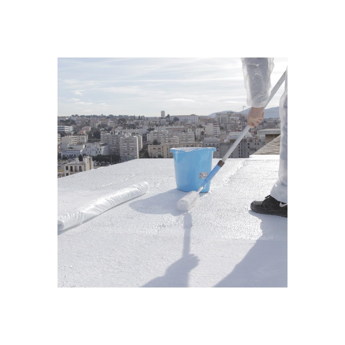 ARCATHAN Colored Polyurethane Roof Waterproofing Resin - 15 kg White - ARCANE INDUSTRIES | Durable Waterproof Coating for Flat Roofs, Terraces & Concrete Surfaces