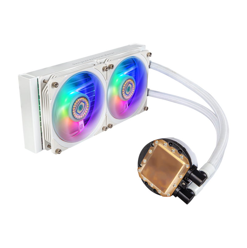 Cooler Master MLY-D24M-A23PZ-RW CM MasterLiquid PL240 Flux ARGB White CPU Liquid Cooler - High Performance Cooling for Gaming PCs & Workstations
