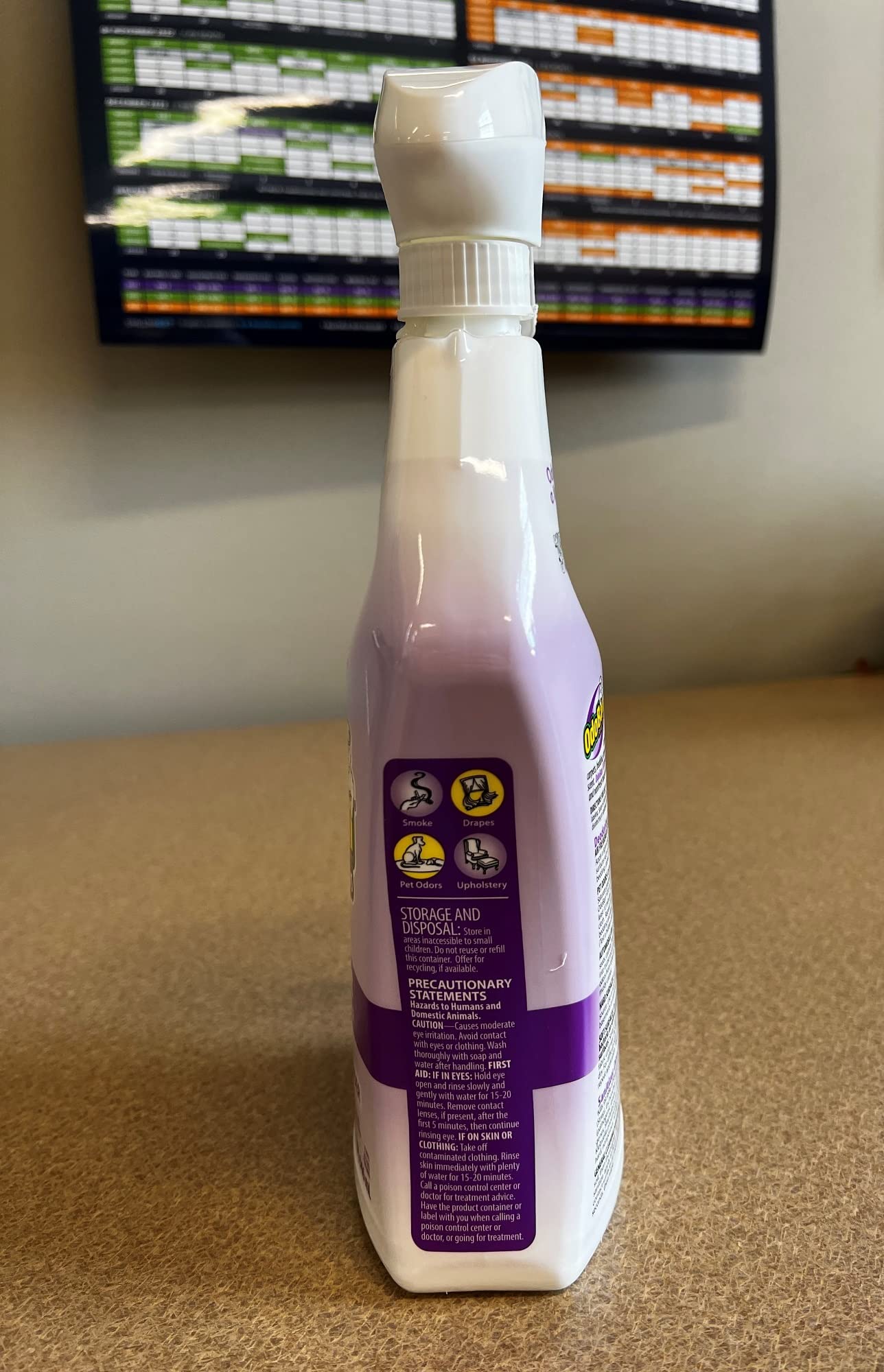 OdoBan Ready-to-Use Disinfectant & Odor Eliminator Spray - 4 Pack (32oz Each) | Lavender Scent | Kills Germs & Freshens Air | Perfect for Home, Office & Gym Cleaning