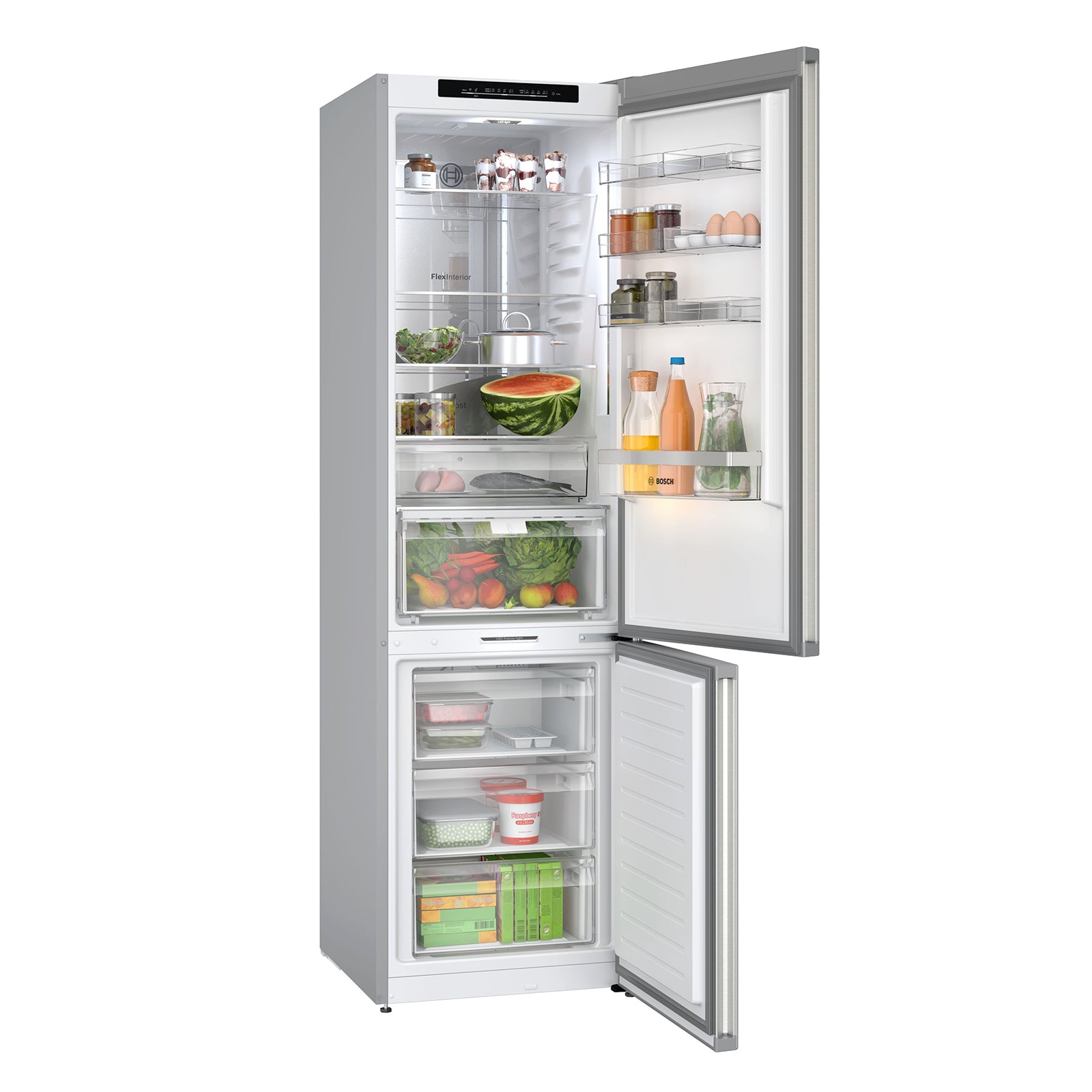 Bosch 24 Inch Stainless Steel Smart Counter-Depth Bottom Freezer Refrigerator with Home Connect - 12.8 Cu. Ft Capacity (B24CB50ESS) - Perfect for Modern Kitchens & Smart Homes