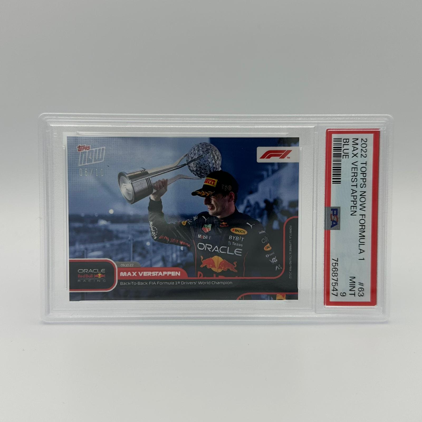 PSA 9 Graded 2006/10 Max Verstappen #63 Back-to-Back F1 World Champion Racing Card - Perfect for Collectors, Sports Memorabilia Displays & Formula 1 Fan Gifts