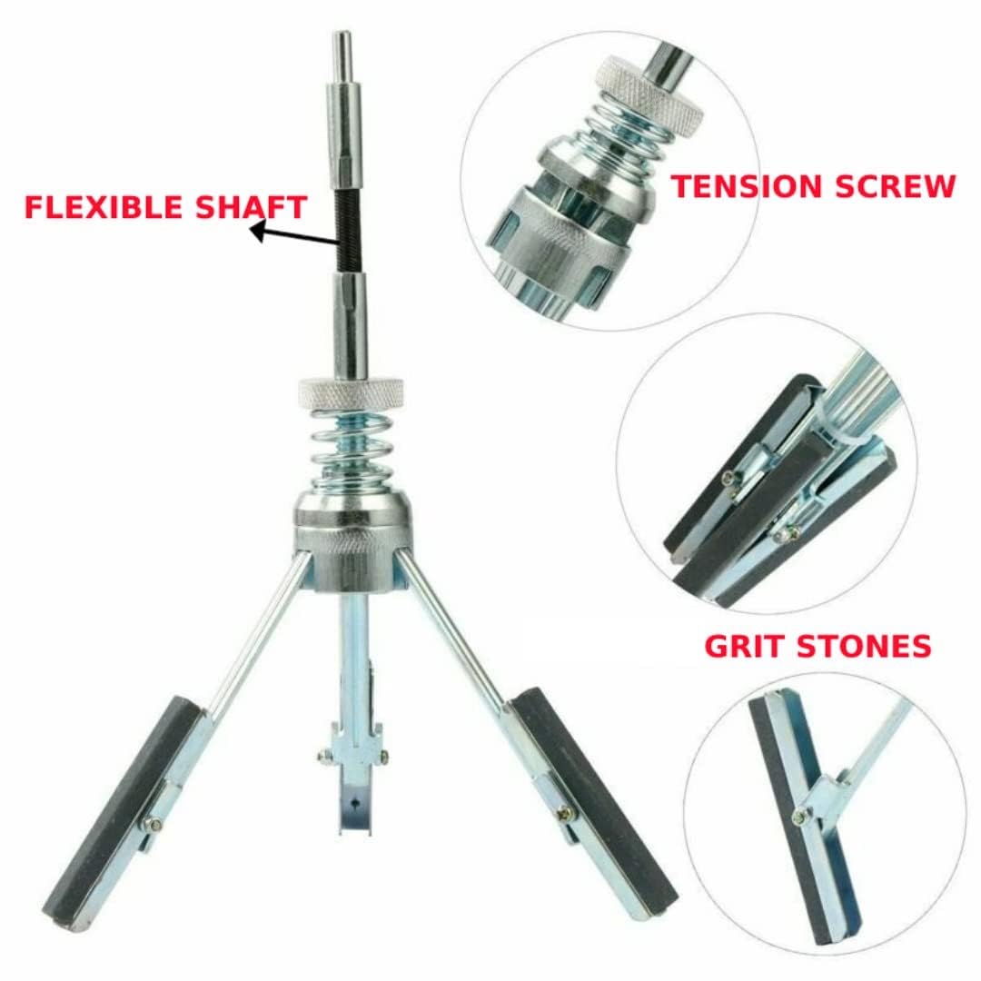 7-Piece Engine Cylinder Hone Set with 3 Spare Stones - Adjustable Deglazer Tool for Brake Cylinder Bores (3/4