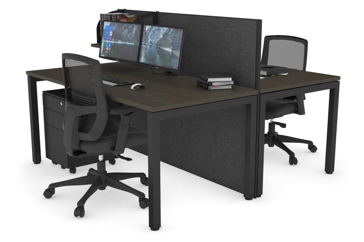 Horizon Quadro 2-Person Office Workstation Bench with Square Legs - 1400L x 800W Dimensions, Cable Management Scallop - Perfect for Shared Workspaces, Conference Rooms & Collaborative Office Environments