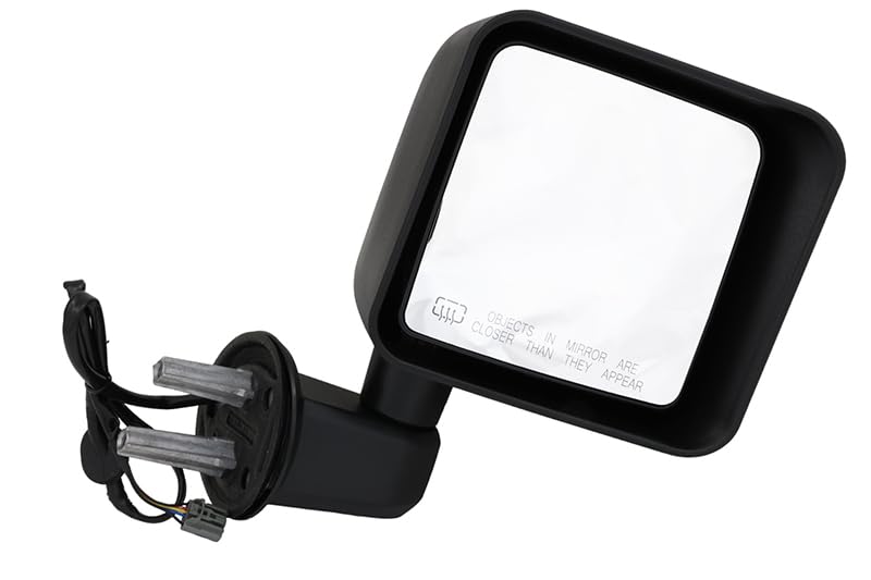2014 Jeep Wrangler Right Passenger Side Power Heated Textured Black Door Mirror - Replacement Part for Off-Roading & Winter Driving