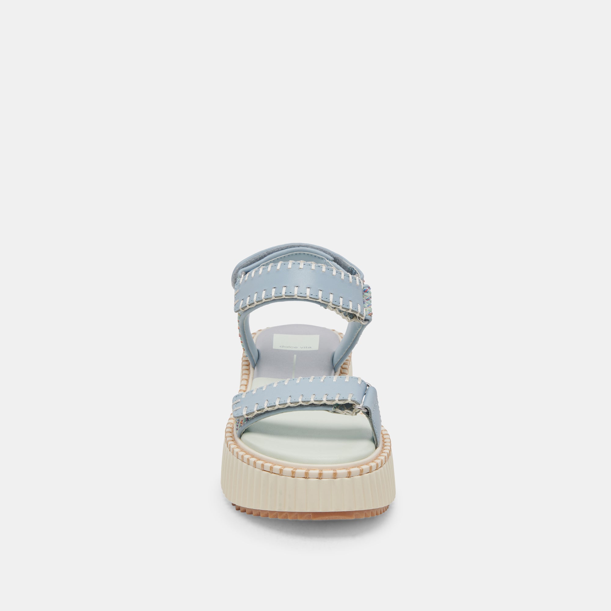 DEBRA Women's Light Blue Knit Sandals - Comfortable Casual Summer Beach Shoes for Walking, Travel & Outdoor Activities