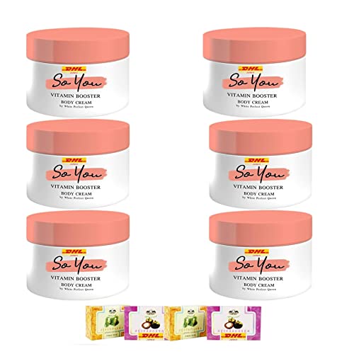 Premium Vitamin Booster Body Cream - Deep Nourishing & Hydrating for Healthy Glowing Skin - 100ml (Pack of 6) with DHL Express Shipping - Ideal for Dry Skin Care & Daily Moisturizing Routine