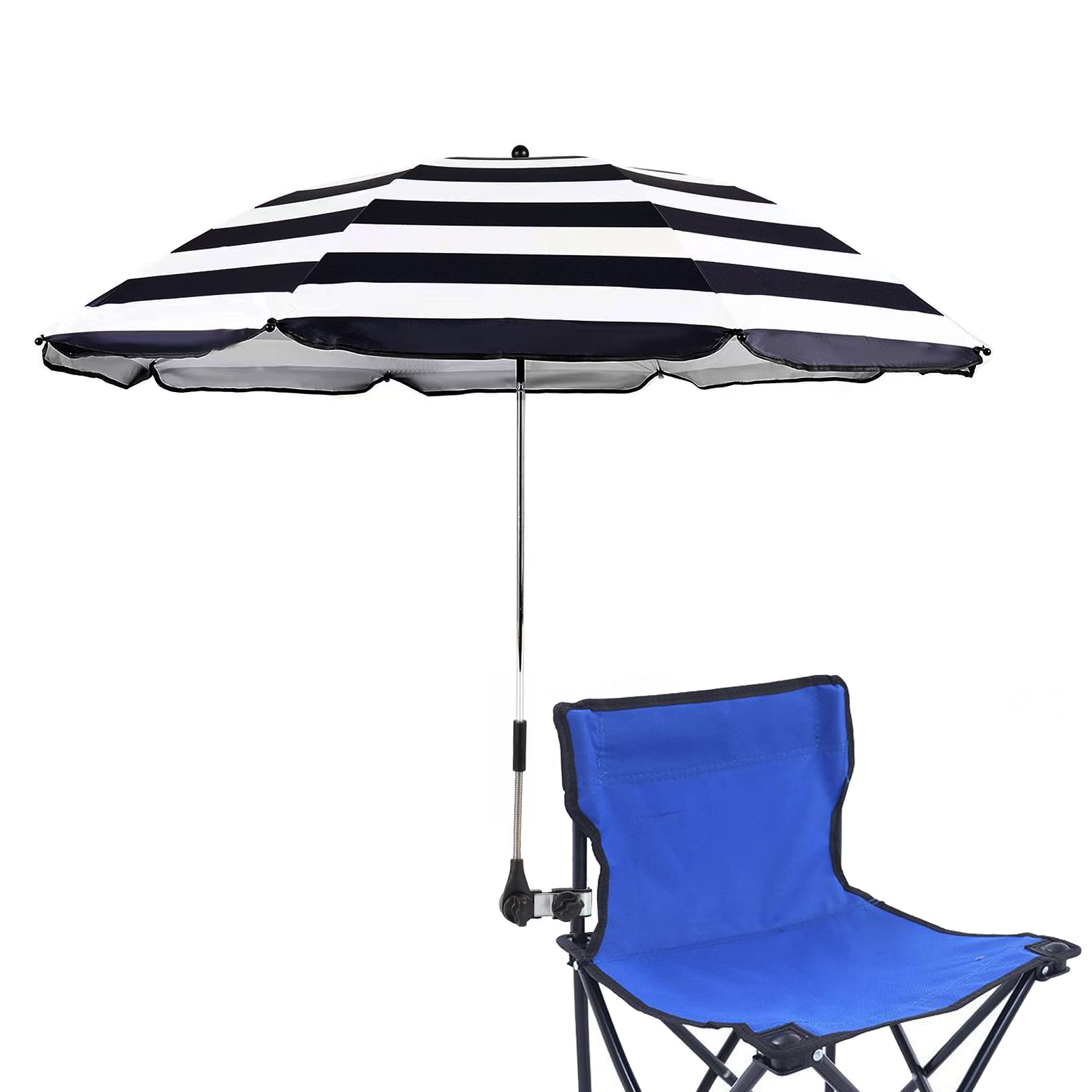 Starry City Universal Adjustable Clamp Chair Umbrella - Portable Sun Shade for Patio, Beach, Wheelchairs & Golf Carts | Perfect for Outdoor Relaxation, Picnics & Travel