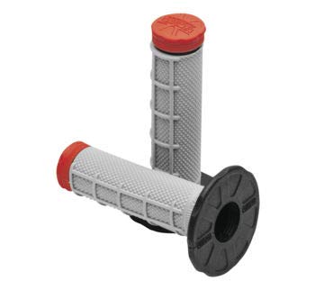 ProTaper Red Tri-Density Half-Waffle ATV Grips - Pair with Anti-Grip Tip (024860) for Enhanced Control and Comfort in Off-Road Riding and Motocross Racing