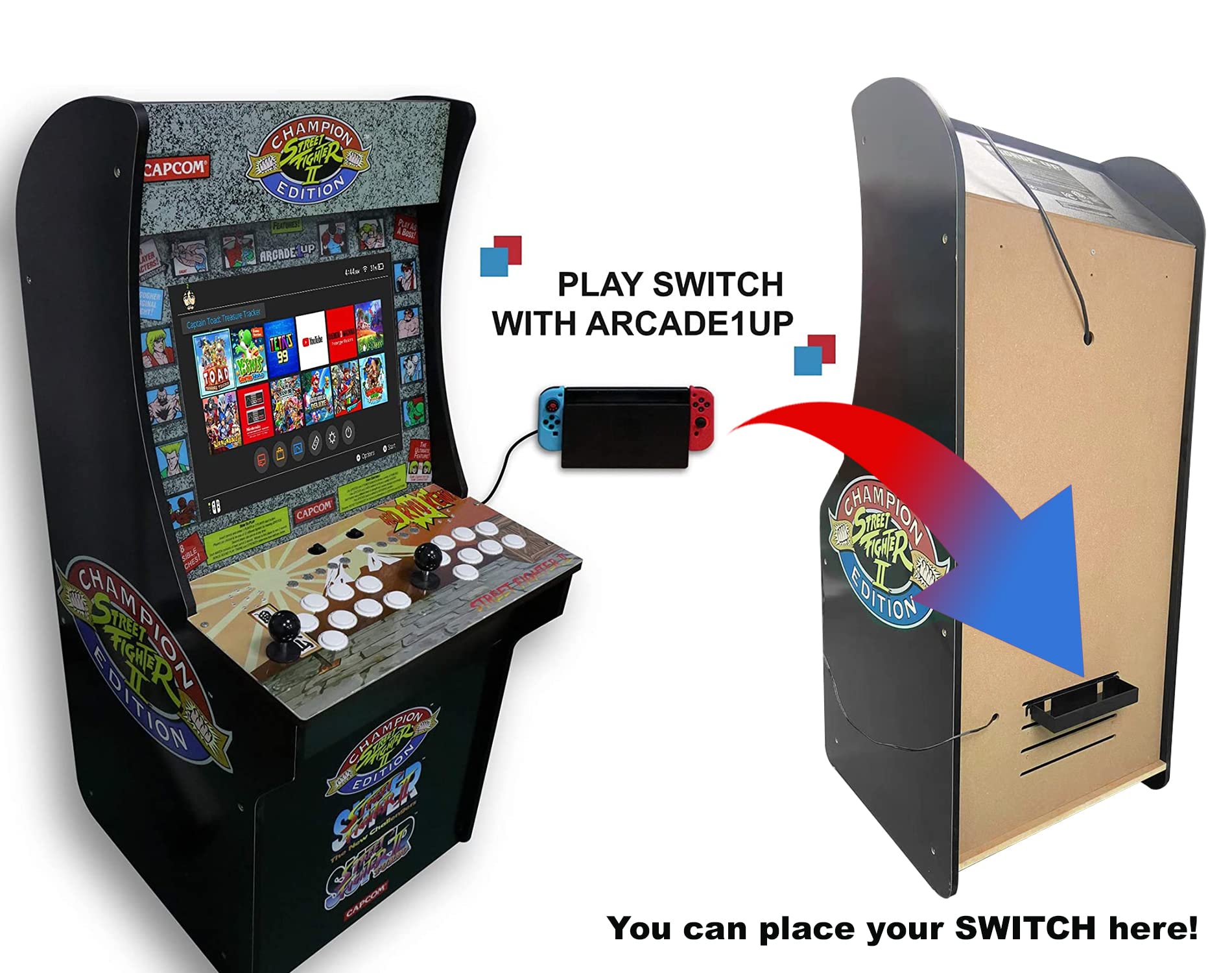 Nintendo Switch & Switch OLED Cabinet Back Mount - Secure Holder for Arcade1Up Cabinet with Fighting Stick | Perfect for Arcade Gaming Setup & Home Entertainment