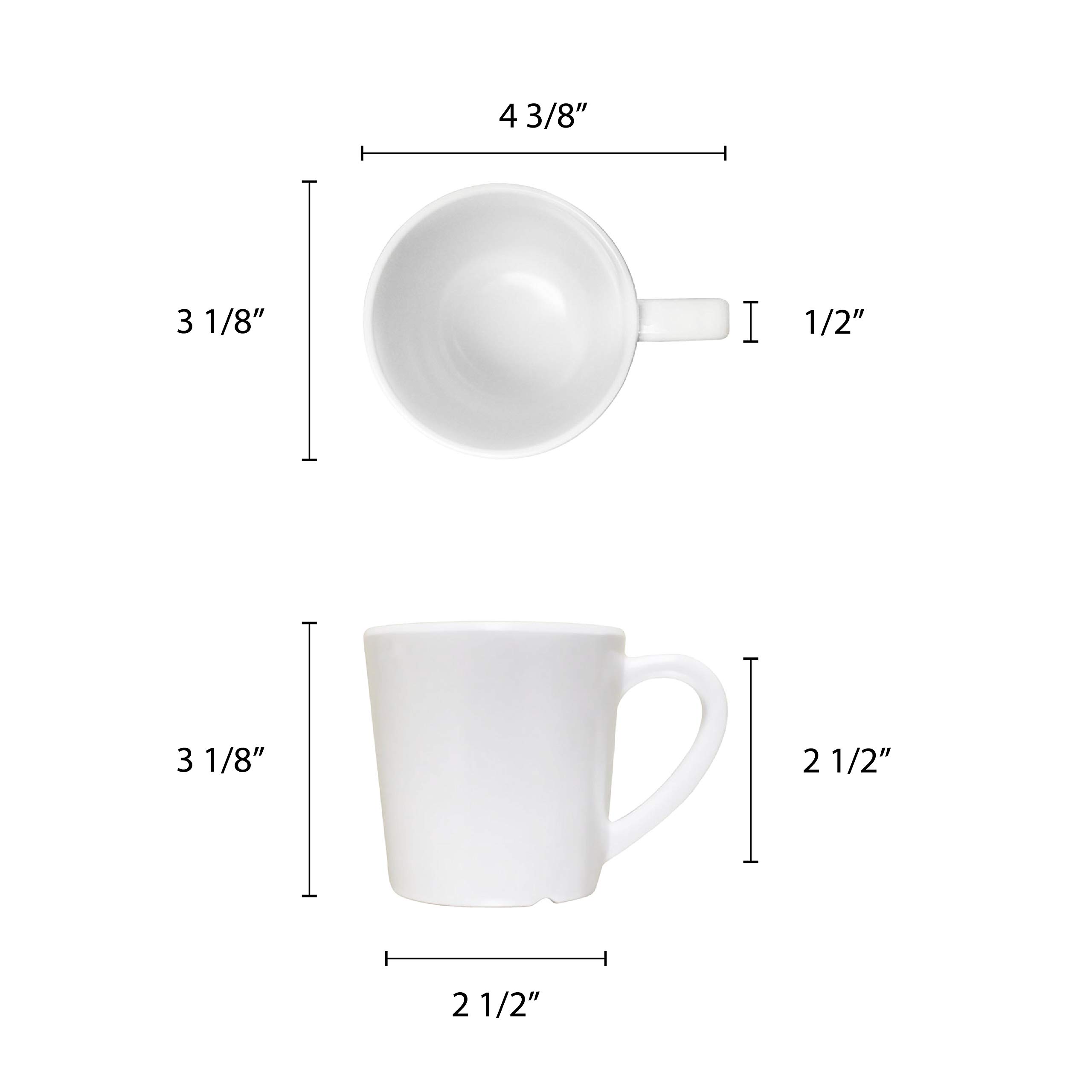 Thunder Group White Melamine 3.125 Inch 7 oz Coffee Mug - Set of 12 Durable Cups for Restaurants, Cafes & Outdoor Dining
