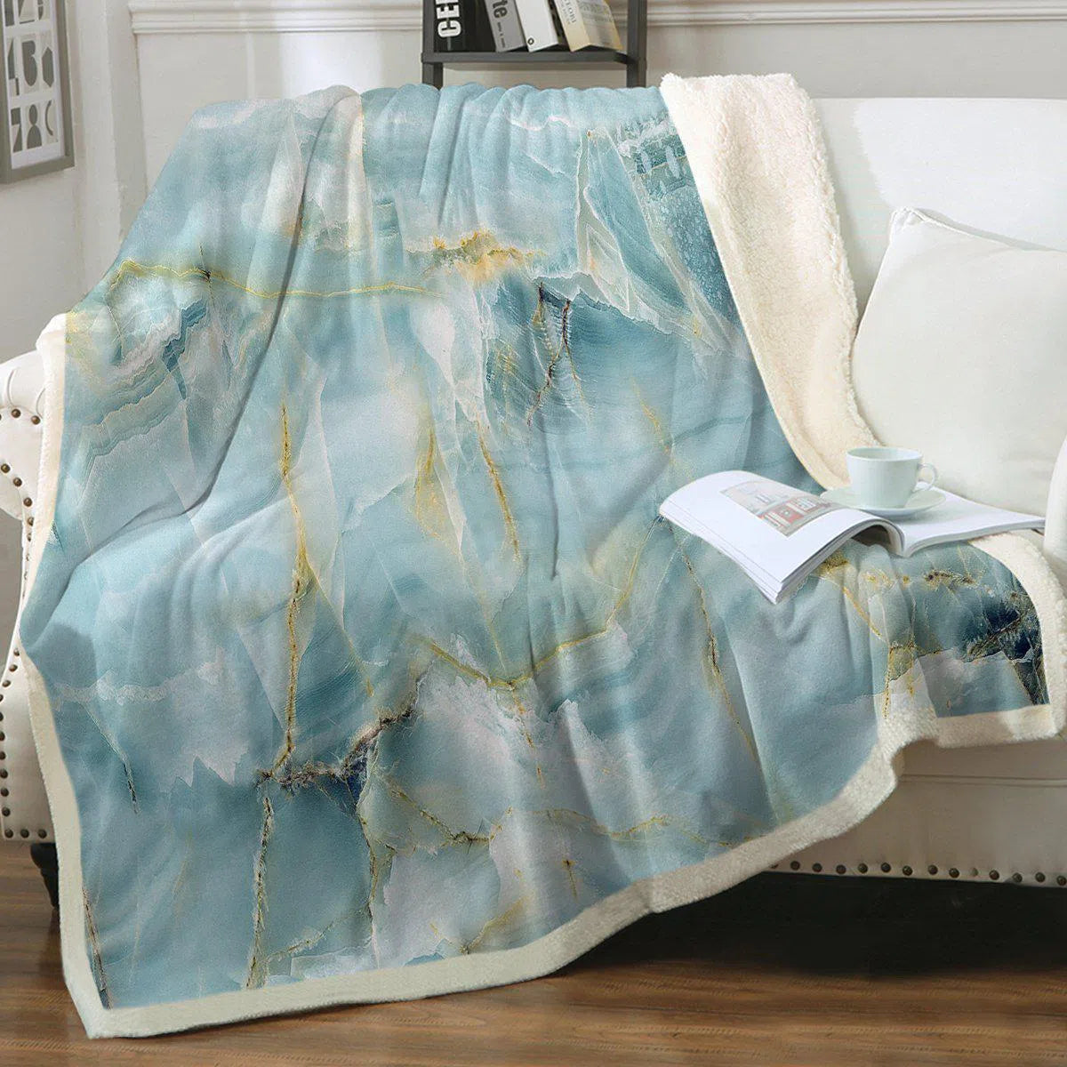 Navagio Beach Soft Sherpa Blanket - Ultra Cozy Flannel Throw for Winter, Travel & Home Decor - Perfect for Couch, Bed, Camping and Gift Giving