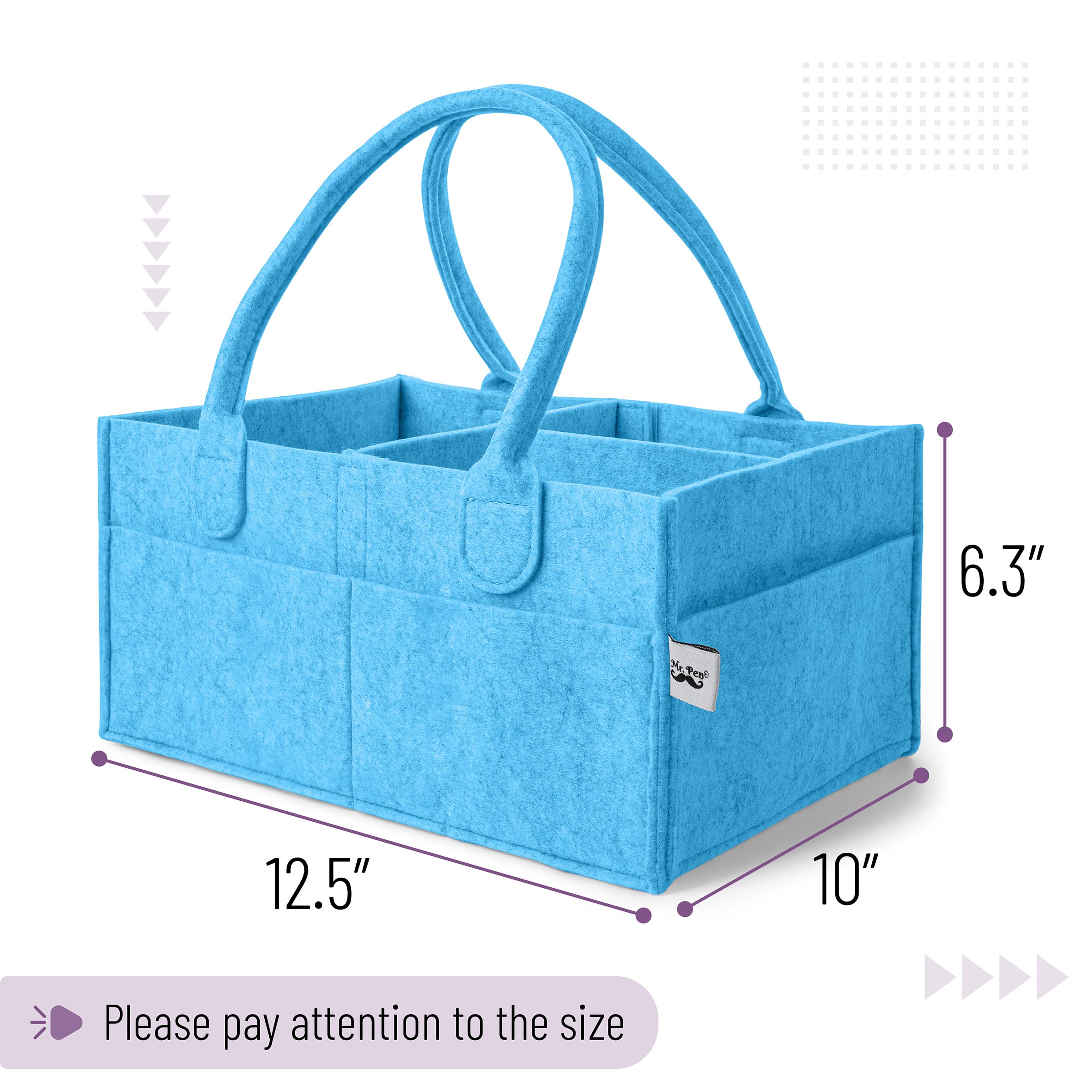 **Mr. Pen Baby Diaper Caddy Organizer - Portable Blue Diaper Storage for Nursery & Travel - Perfect for Changing Table, Car, and Home Organization**