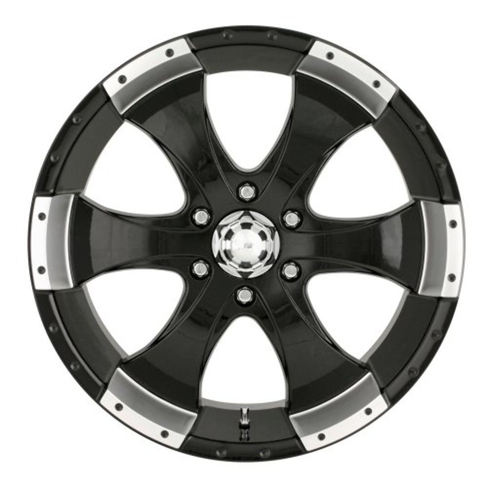 ION Alloy 136 Black Wheel with Machined Lip - 15x6 Inches, 6x139.7mm Bolt Pattern - Premium Truck & SUV Rims for Off-Road & Street Performance