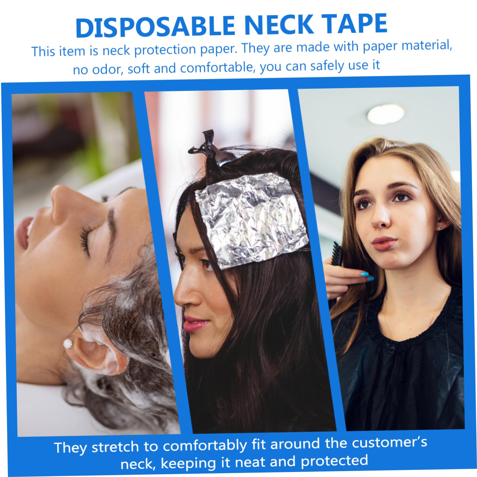 Baluue 5 Rolls Disposable Barber Neck Strips - Black Neck Wrap Paper for Haircut, Salon & Styling - Protects Skin from Hair Clippings & Irritation | Perfect for Barbershops, Salons & Home Haircuts