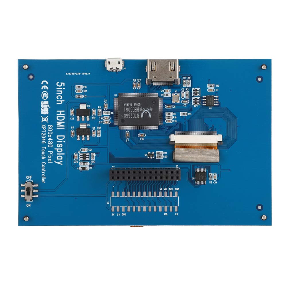 5 Inch 800x480 HDMI Touch Screen LCD Display for Raspberry Pi 3/2/B+ - HD Monitor with IPS Panel for DIY Projects, Gaming & Smart Home Control