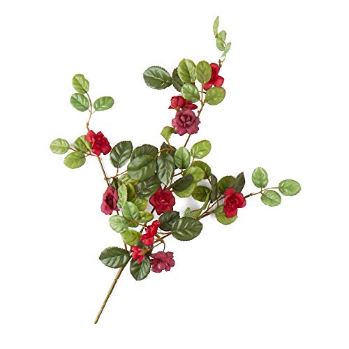 Wholesale Bulk Red Artificial Rose Spray - Set of 2 Faux Flower Stems for Wedding Centerpieces, Home Decor & DIY Crafts