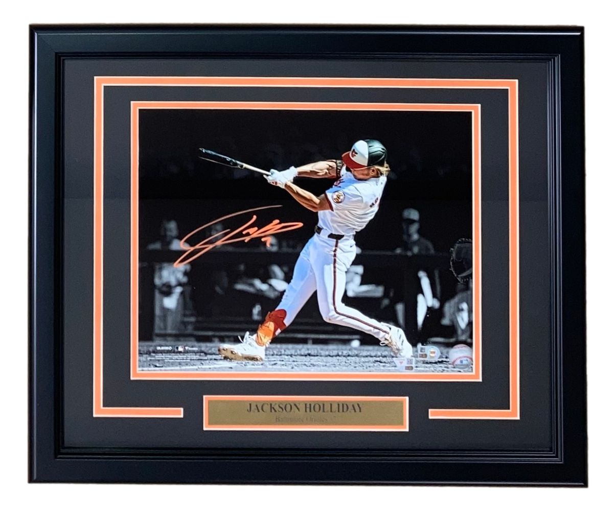 Jackson Holliday Autographed 11x14 Framed Photo - Baltimore Orioles Memorabilia - Perfect for Sports Fans, Collectors, and Home/Office Decor