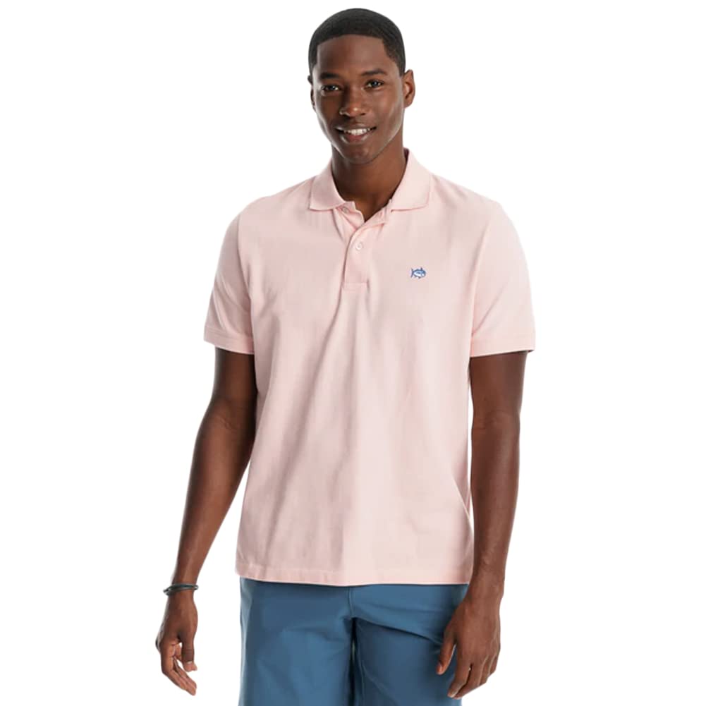 Southern Tide Men's Skipjack Polo Shirt - Light Pink, Classic Fit, Breathable Fabric for Casual & Business Wear | Perfect for Golf, Office, and Summer Outings