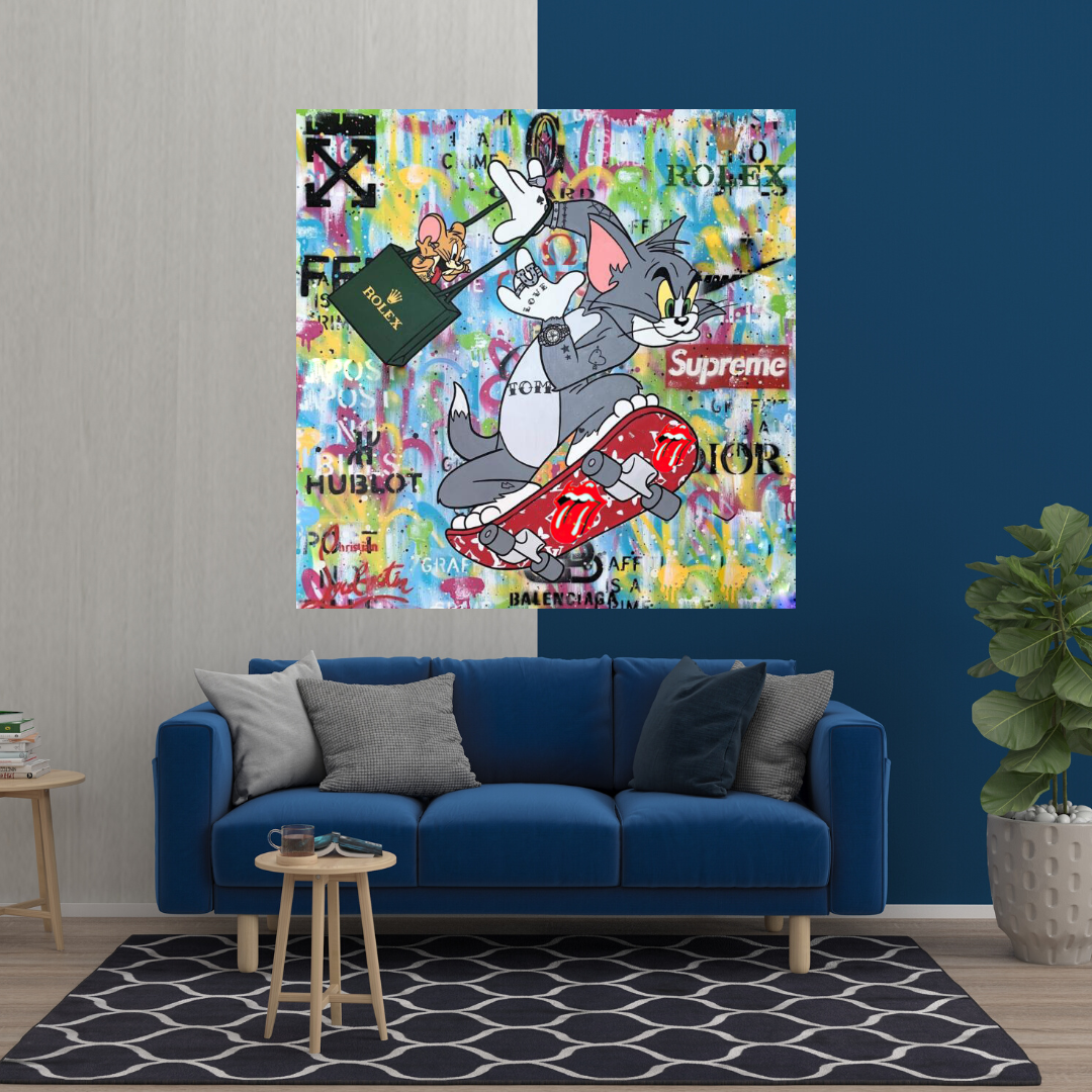 Tom and Jerry Canvas Art - High-Quality Wall Decor for Kids' Room, Living Room & Office - Shop Now at Its Shopping Time