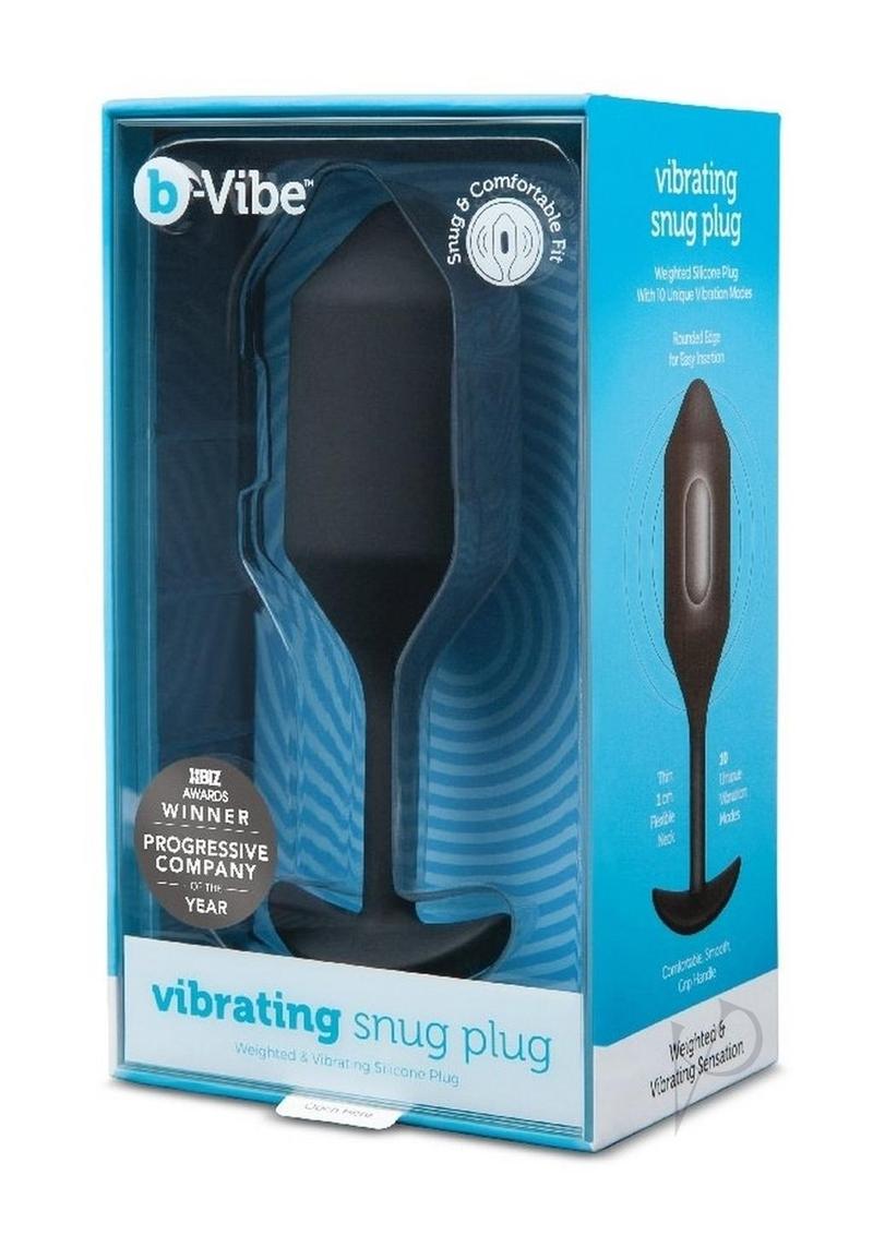 B Vibe Vibrating Snug Plug 4 - Rechargeable Silicone Anal Plug for Men & Women - Black - Perfect for Solo Play & Couples Intimacy