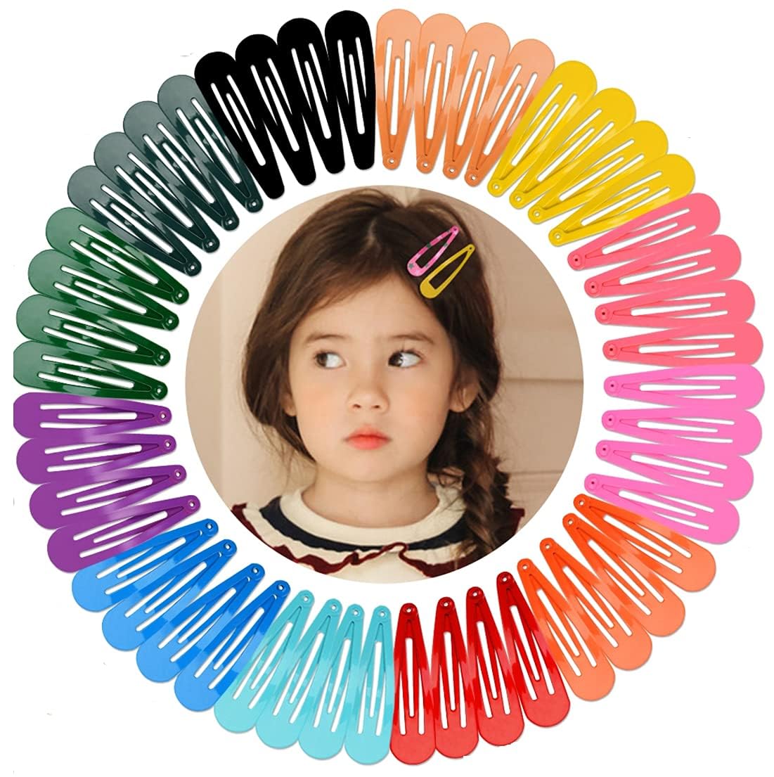 Boulevard No Slip Metal Snap Hair Clips for Women & Girls - 6 Pack Black Hair Barrettes for Long & Thick Hair - Perfect for School, Work & Everyday Styling