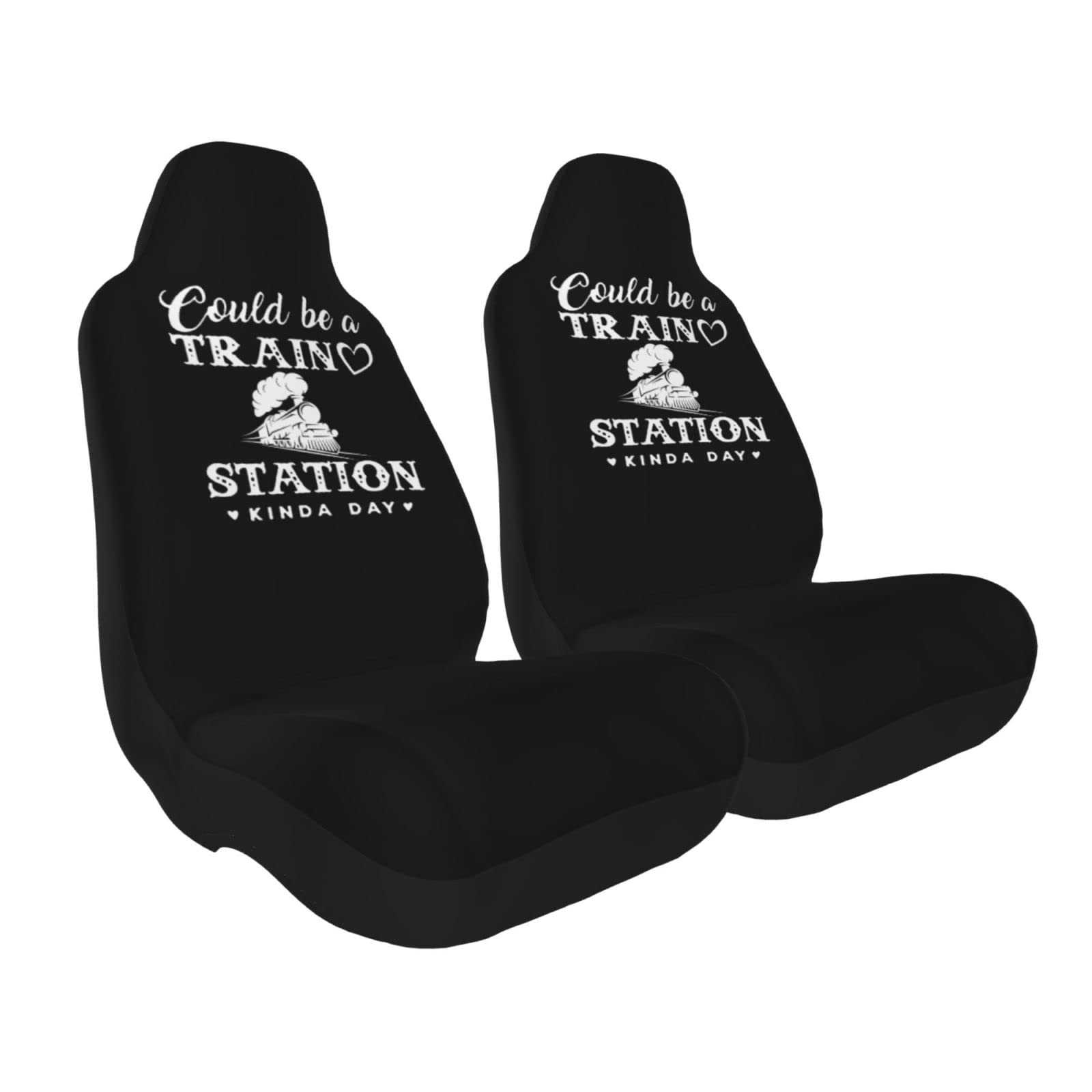 OKLRYNBV Train Station Inspired Car Seat Covers - Universal Fit for Most Vehicles (2-Piece Set) - Perfect for Daily Commutes, Road Trips & Protecting Seats