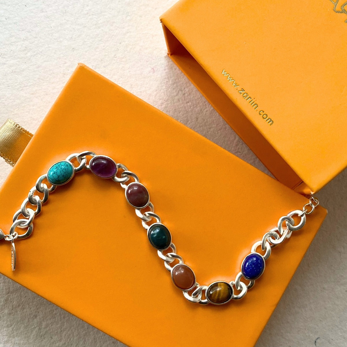 7 Gemstones Chakra Balancing Bracelet for Men - Silver Healing Energy Bracelet with Natural Stones for Meditation, Yoga & Spiritual Wellness