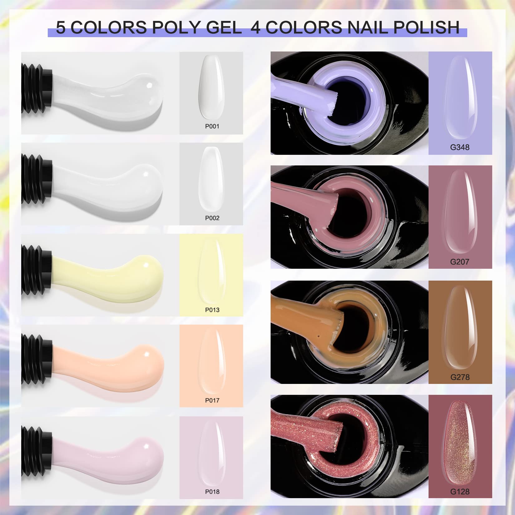 Morovan Professional Poly Gel Nail Kit with LED Lamp & Drill - Complete Starter Set for Nail Extensions & Art | Includes Essential Tools for Beginners | Perfect for Home Salon, DIY Manicures & Professional Nail Designs
