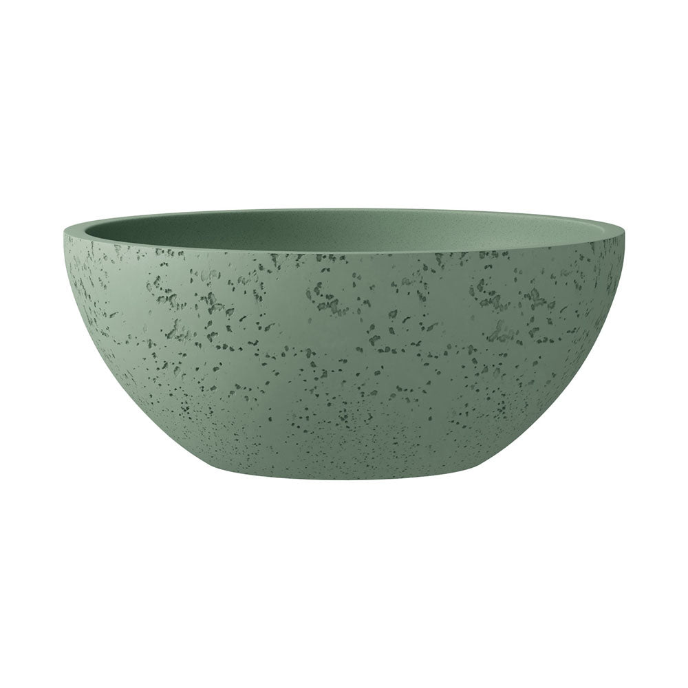Fienza RB074SG Alba Round Concrete Above Counter Basin in Sage Green - Modern Farmhouse Bathroom Sink for Vanity, Powder Room & Guest Bath Decor