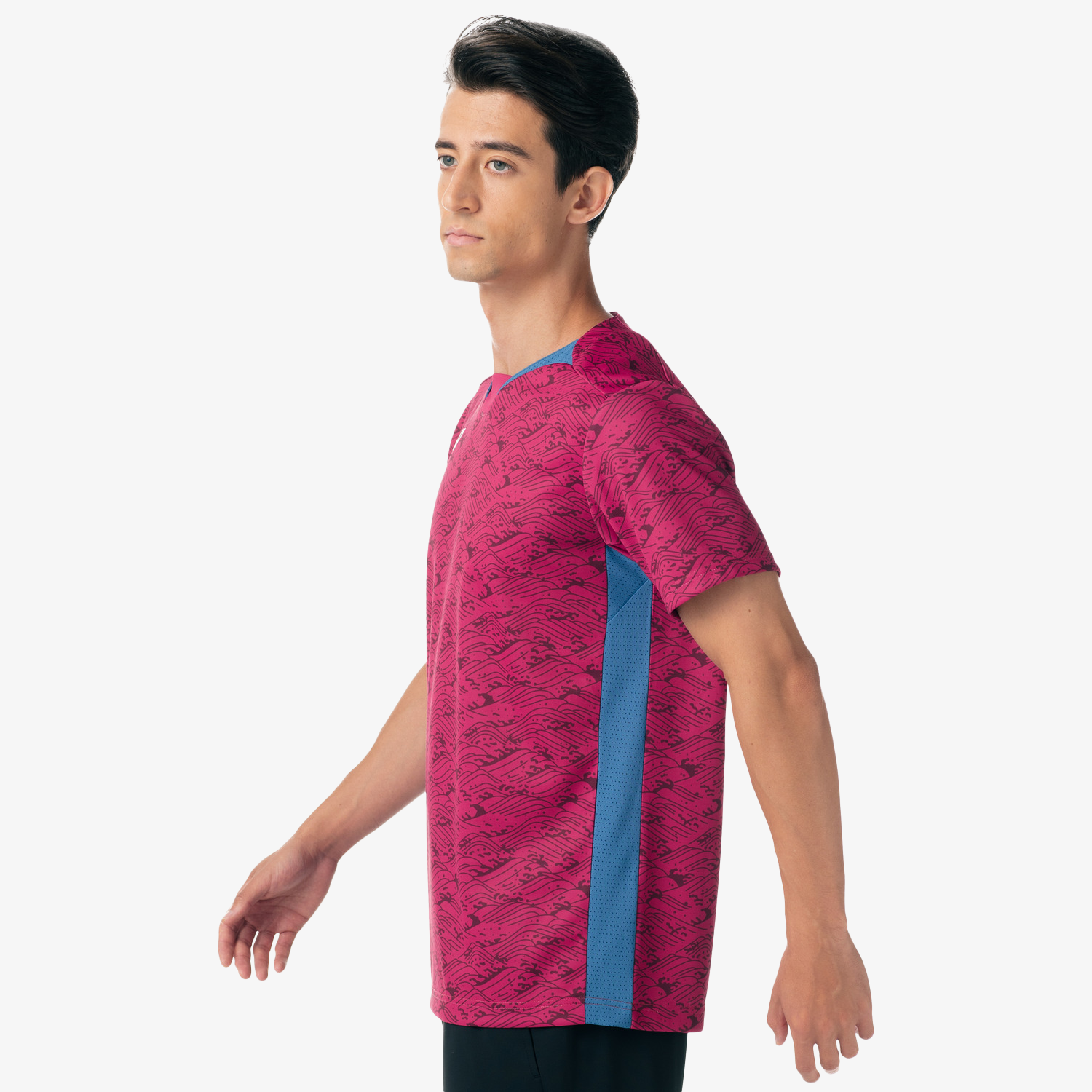Yonex Men's Very Cool Dry Shirts 10613 - Moisture Wicking Performance T-Shirt for Tennis & Running (Grape Color) - Ideal for Sports, Gym Workouts & Outdoor Activities