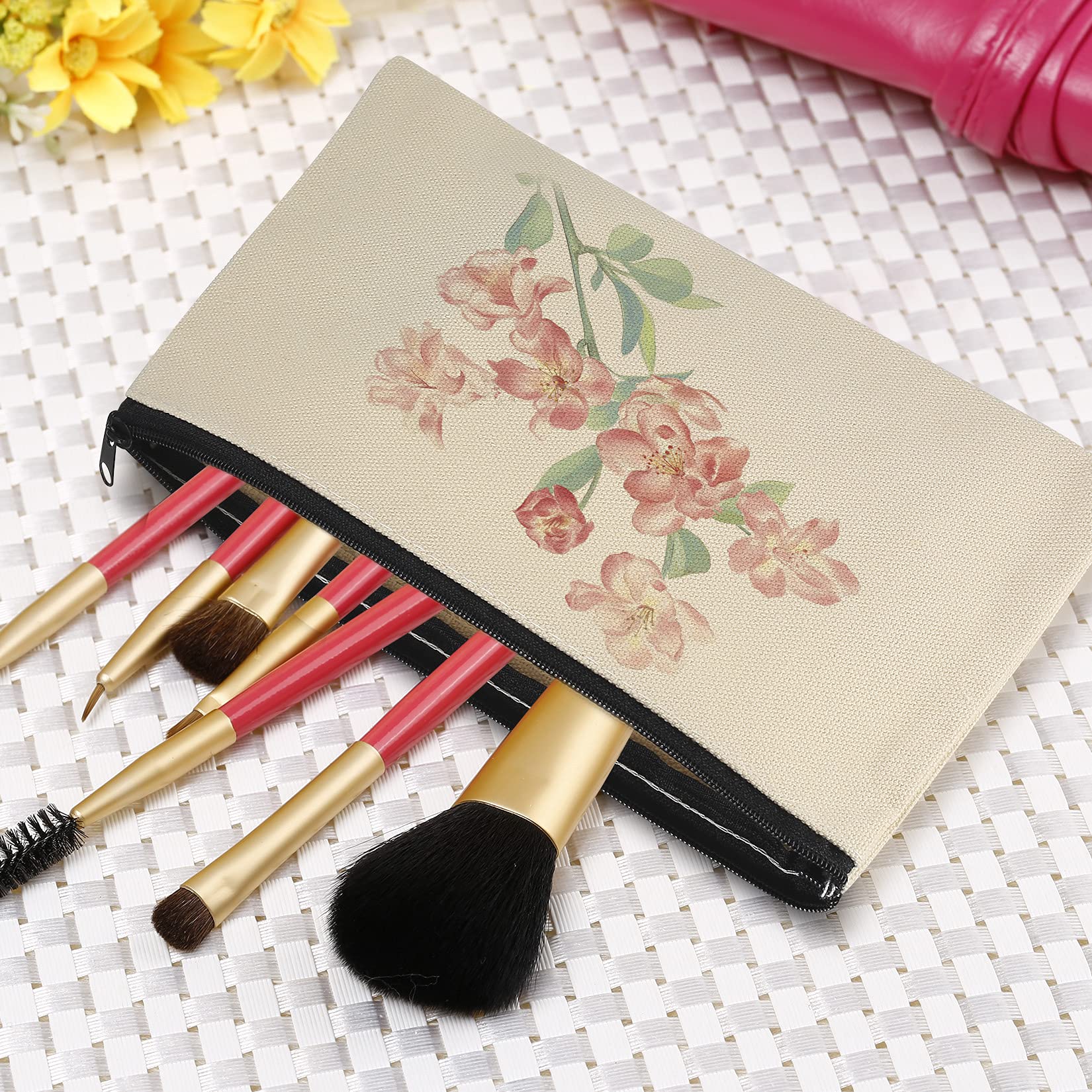 12 Pack Blank Canvas Makeup Bags with Zipper - DIY Cosmetic Pouch for Travel, School, Craft & Toiletry Storage - Reusable Pencil Case & Organizer for Women & Teens