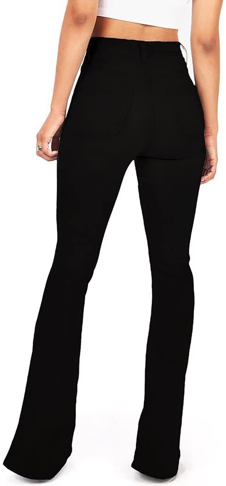 Women's High Waisted Bootcut Bell Bottom Jeans - KDF Flare Stretch Slimming Denim Pants for Casual Wear & Night Out