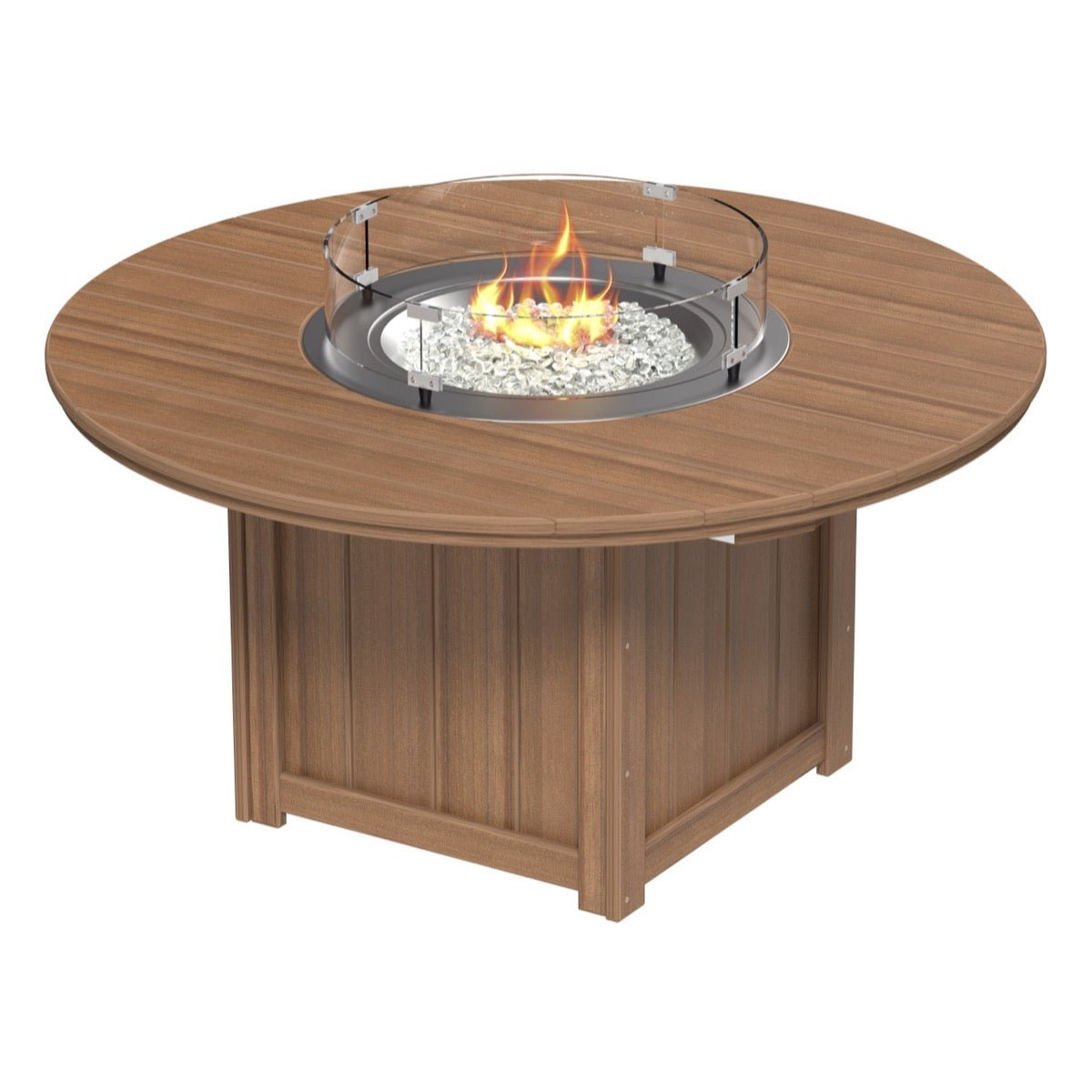 LuxCraft 60-Inch Round Outdoor Fire Pit Table - Bar Height Gas Fire Table for Patio, Deck, Backyard - Weather-Resistant Lumin Fire Pit with Glass Beads & Lava Rocks - Perfect for Entertaining & Relaxing