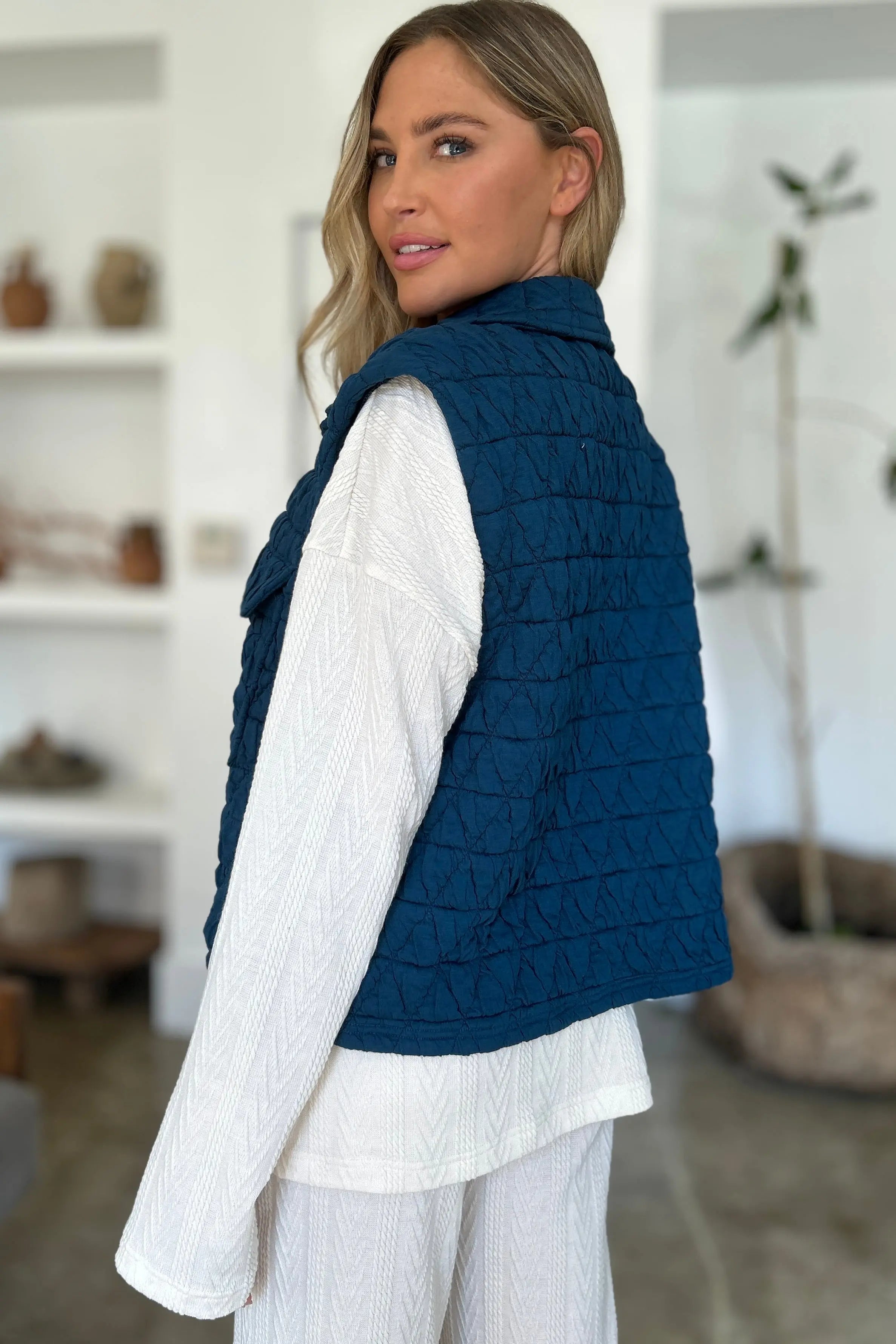 Men's Double Take Full Size Pocketed Textured Snap Down Vest Coat - Lightweight Layering for Outdoor Work & Casual Wear