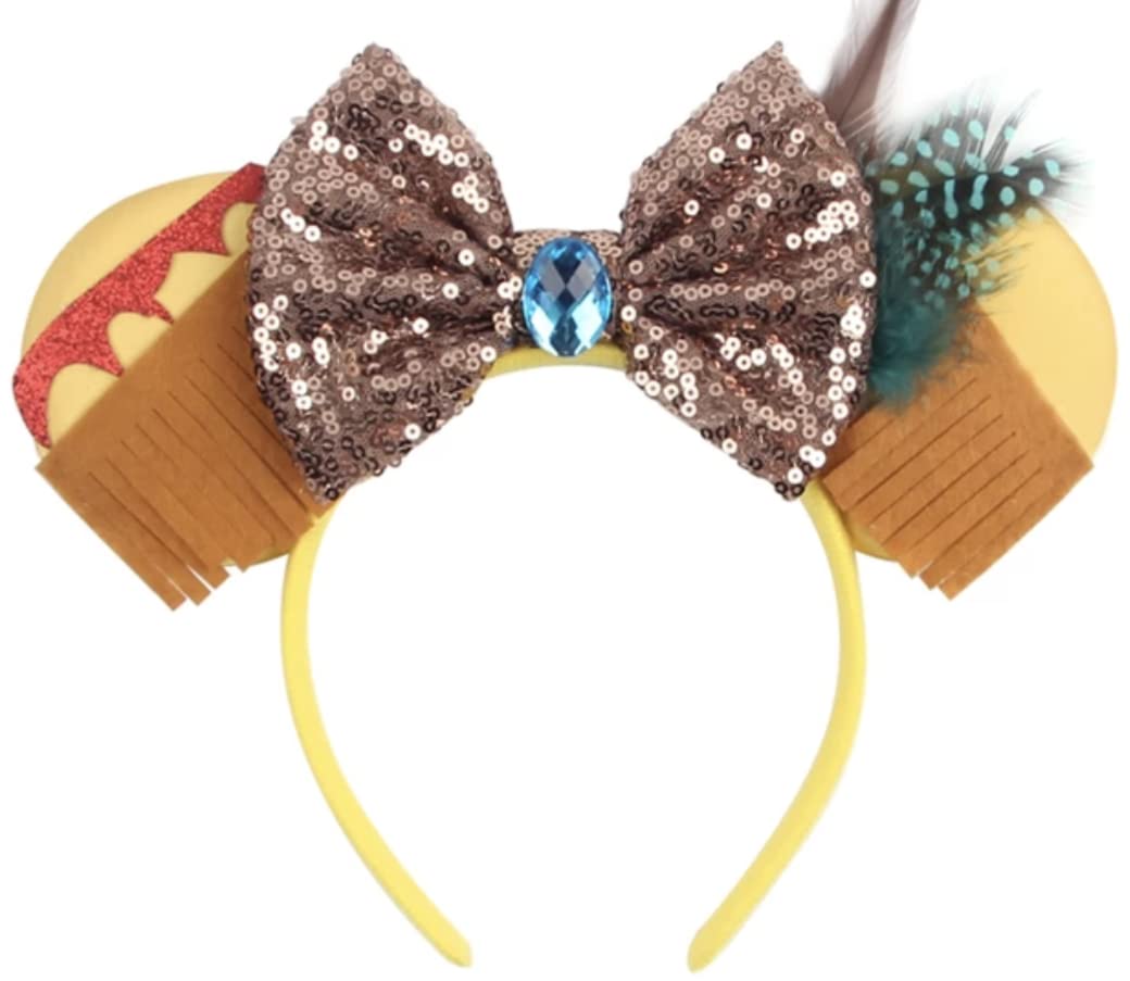 CLGIFT Minnie Mouse Ears Headband - Bohemian Iridescent Silver Gold Blue Rainbow Sparkle & Classic Red Sequin for Disney Fans (Unisex, All Ages) | Perfect for Disney Parks, Cosplay, Halloween & Birthday Parties