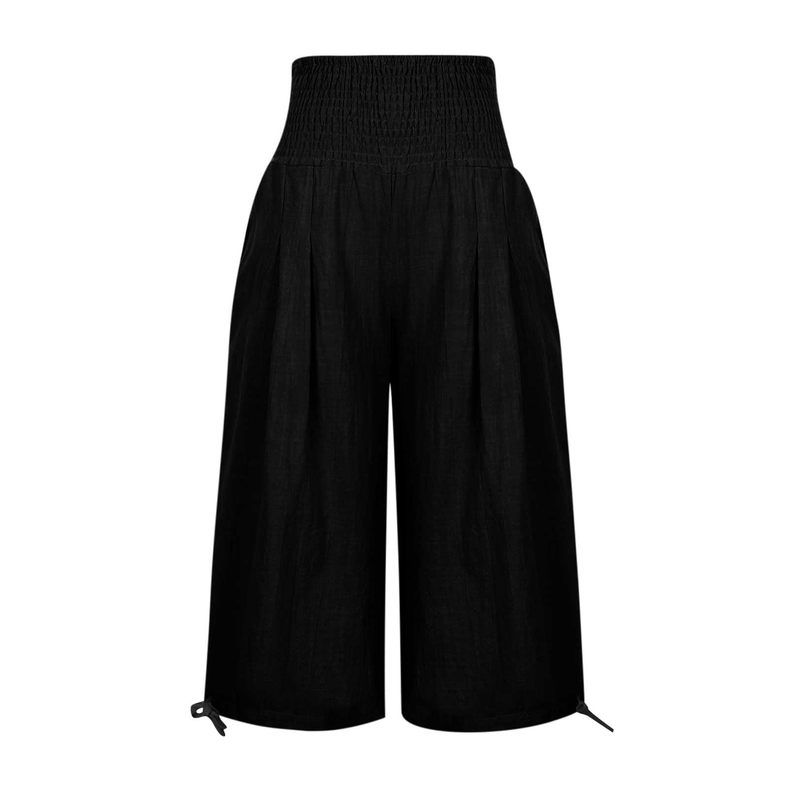 Women's Cotton Linen High Waist Wide Leg Shorts for Summer | Casual & Beach Wear