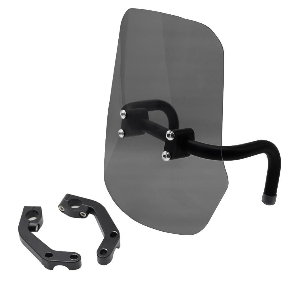 RAIMTO Universal Motorcycle Windscreen for Kawasaki KLX 230/230S - Adjustable Adventure Windshield with Portable Navigation Stand | Perfect for Off-Road Riding & Long-Distance Touring