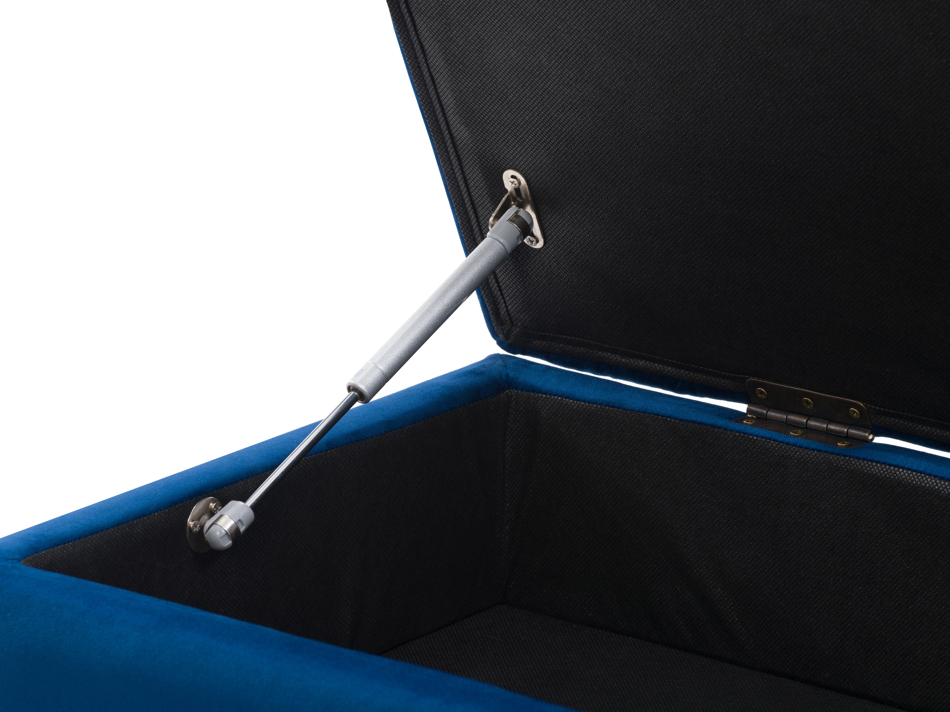 Blue Velvet Storage Ottoman with Removable Top - Stylish Footrest & Hidden Storage for Living Room, Bedroom, or Nursery - Perfect for Extra Seating & Organization