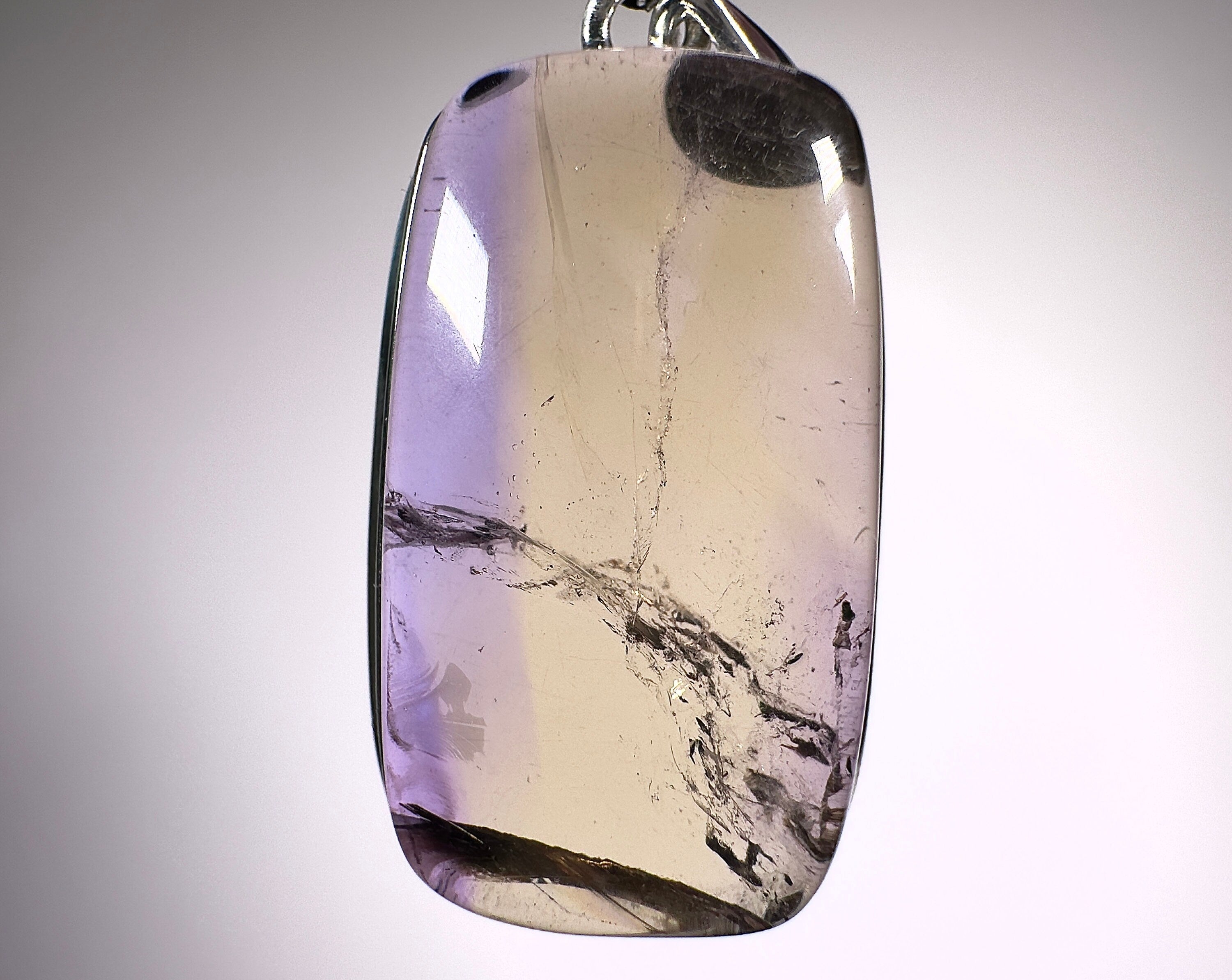 Authentic Ametrine Crystal Pendant Necklace - Genuine Polished Bolivian Ametrine Gemstone in Sterling Silver 925 | Perfect for Spiritual Healing, Meditation & Elegant Jewelry Gifts
