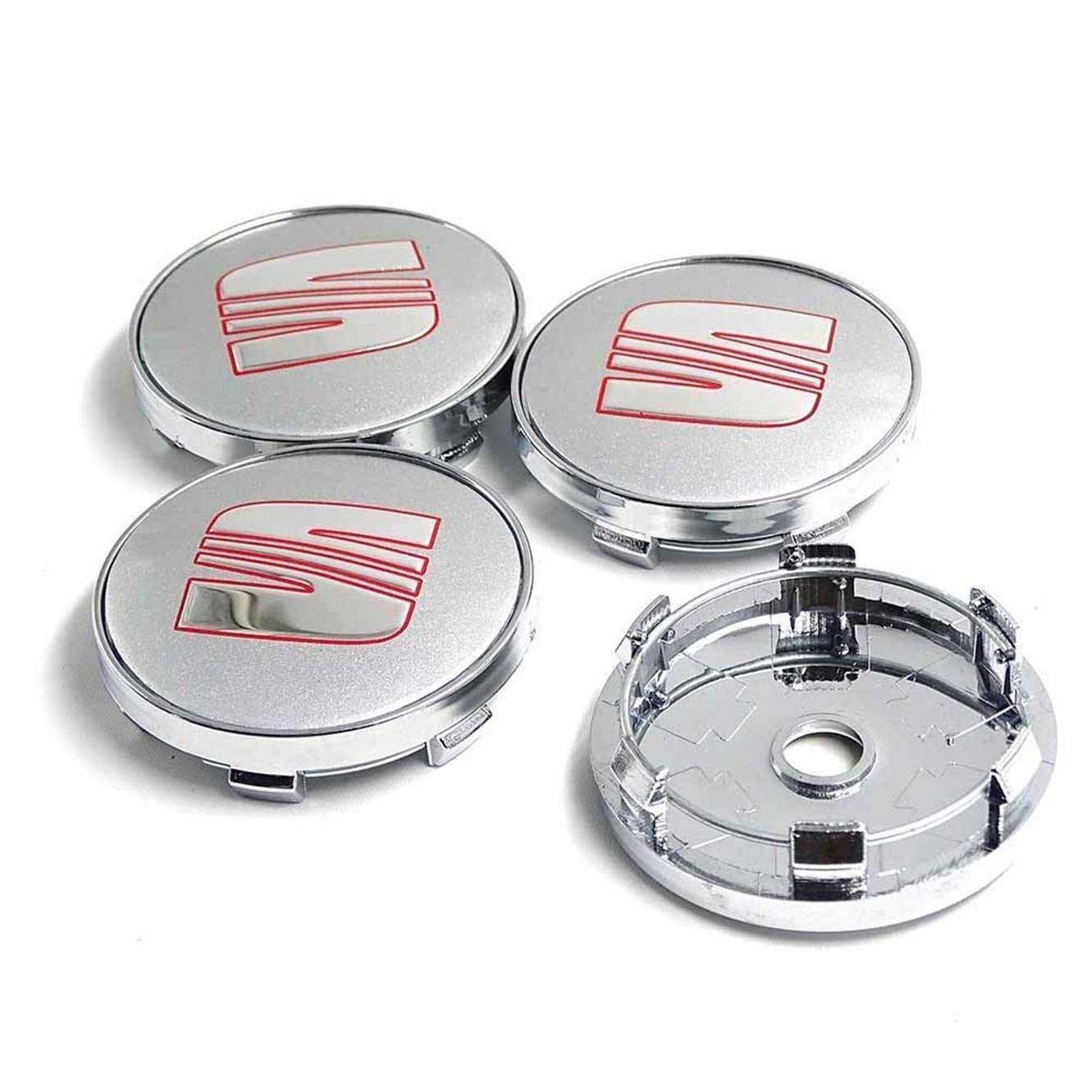 4PCS 60mm Car Wheel Center Hub Caps for SEAT Vehicles - Durable Alloy Wheel Covers for Enhanced Style & Protection (Perfect for SEAT Ibiza, Leon, Ateca Models) - Ideal for Car Detailing, Showroom Display & Daily Driving