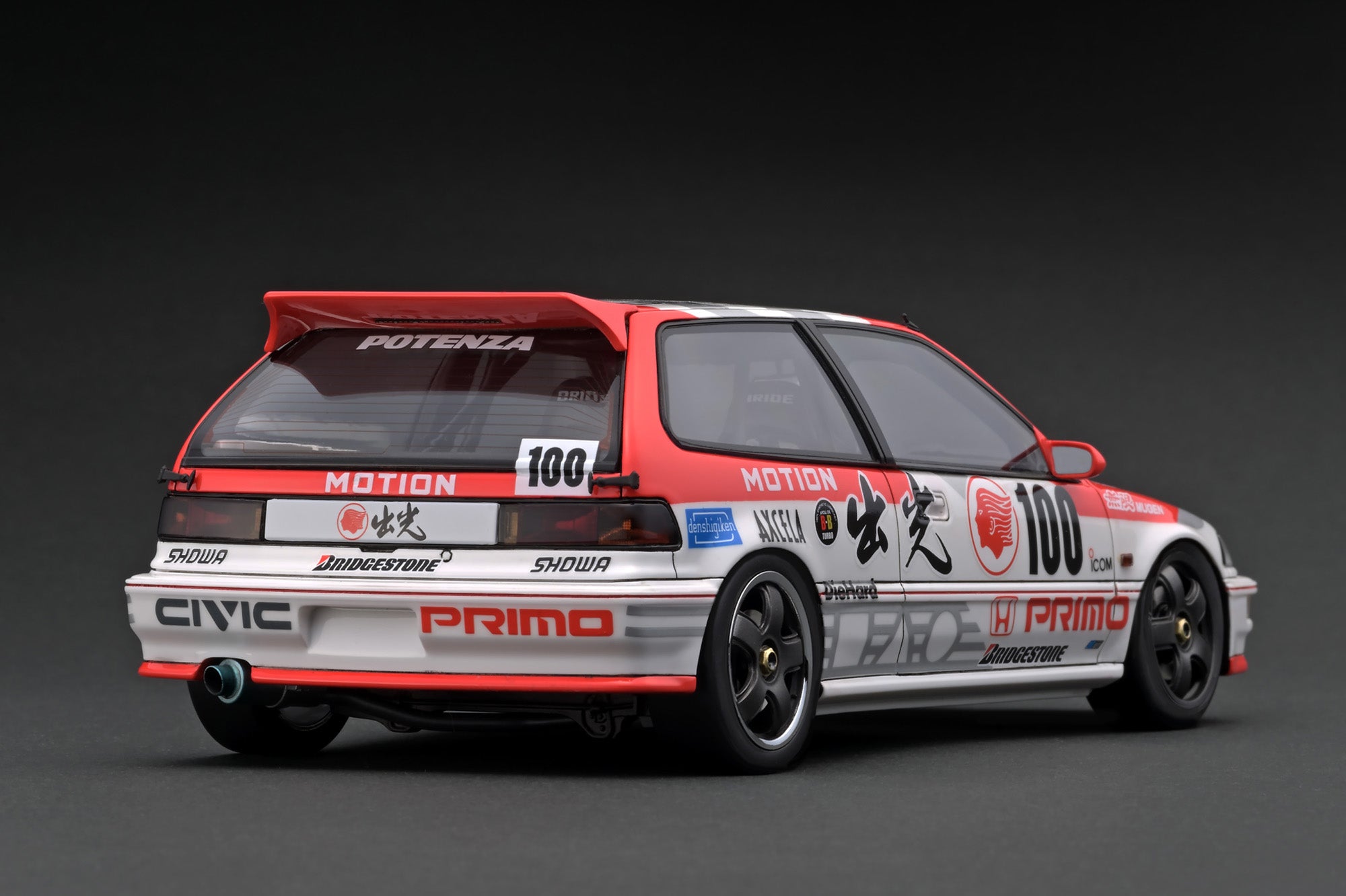 1:18 Scale Honda Civic EF9 SiR Diecast Model Car - White & Red Collectible for Car Enthusiasts | Perfect for Display, Gifts & Racing Collections