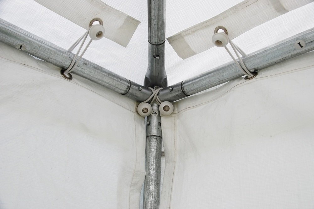 DELTA 10'x30' White Diamond Mat PE Wedding Party Tent - Outdoor Event Canopy with Galvanized Steel Frame & Carry Bags - Perfect for Backyard Weddings, Garden Parties, and Outdoor Gatherings