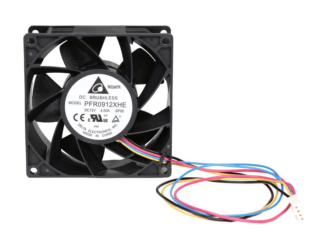 Delta 92x92x38mm 12V Ultra High Speed PWM Cooling Fan - FN PFR0912XHE - Perfect for PC Case, CPU Cooler & Gaming Rig Cooling Systems