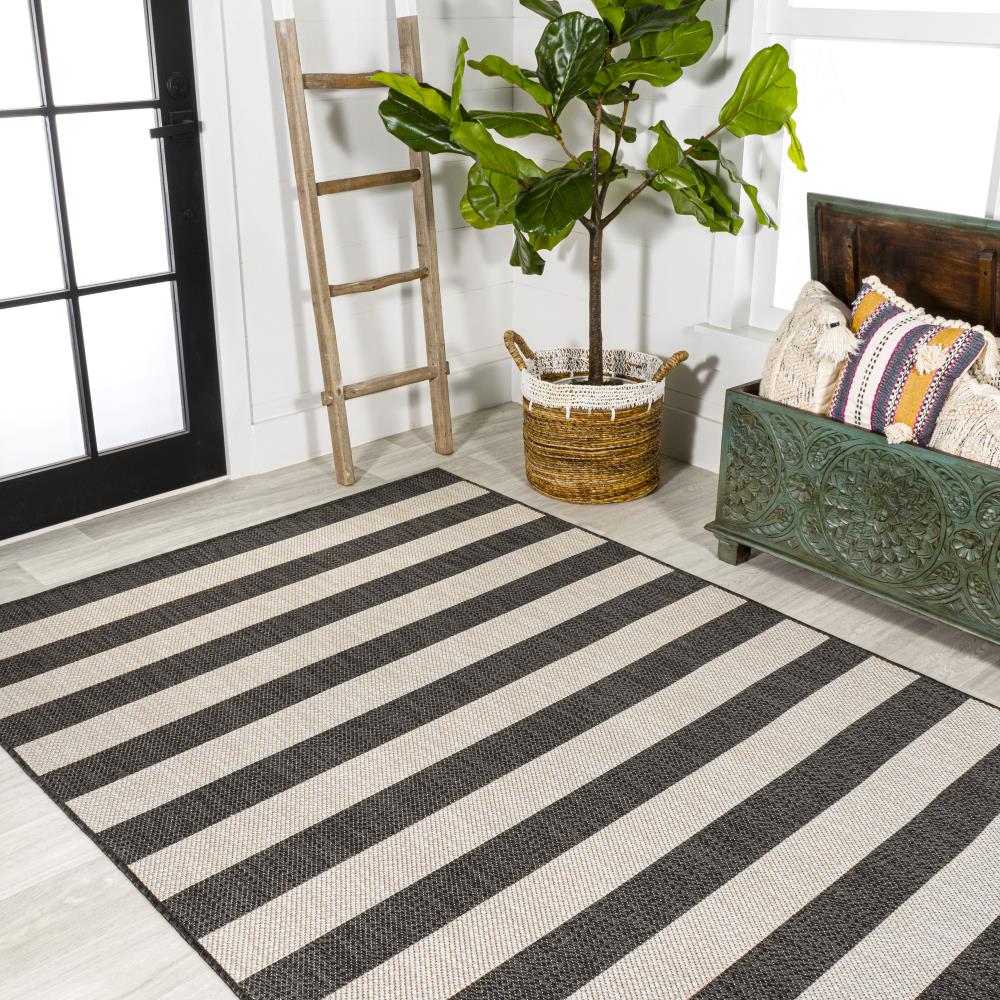 Negril Two-Tone Wide Stripe Indoor/Outdoor Area Rug - Durable & Stylish for Living Room, Patio, or Deck