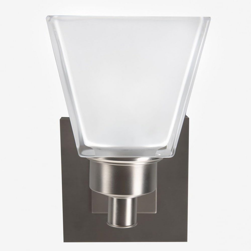 Norwell Lighting Matthew 9635-CH-SQ Chrome Wall Sconce - Modern One Light Bathroom Vanity Fixture for Bedroom, Hallway & Living Room Decor