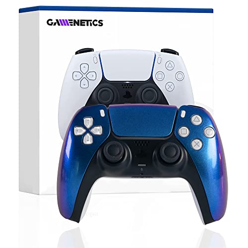 Gamenetics Wireless Bluetooth Controller for PS5 & PC - Custom Official Gamepad Remote - ColorShift Aqua Violet - Perfect for Gaming, Streaming & Multiplayer Sessions
